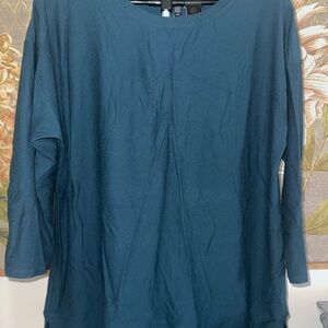 Eileen Fisher Deep Teal Long Sleeve Top